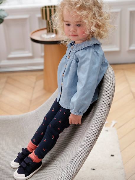 Blouse bébé fille en denim léger personnalisable denim bleached - vertbaudet enfant 