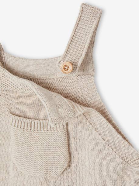 Salopette en tricot bébé beige chiné - vertbaudet enfant 