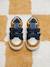 Baskets bébé garçon en cuir à scratchs bleu grisé+écru - vertbaudet enfant 