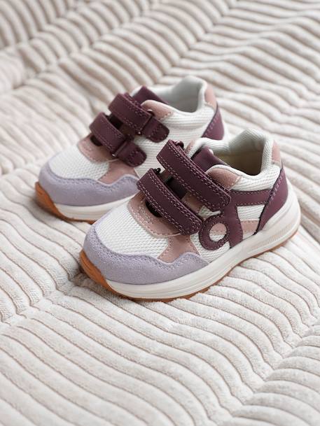 Baskets enfant fille synthétique à scratchs lot violet+marine - vertbaudet enfant 