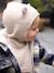 Cagoule avec plastron bébé fille en maille beige chiné+gris chiné - vertbaudet enfant 