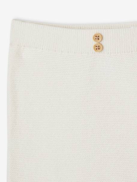 Footed Trousers in Cotton/Wool Knit marl beige+white - vertbaudet enfant 