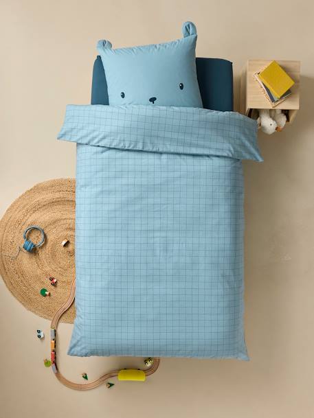 Vertbaudet Parure housse de couette enfant et taie d'oreiller en flanelle RETRO