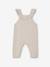 Salopette en tricot bébé bretelles à volants beige chiné - vertbaudet enfant 