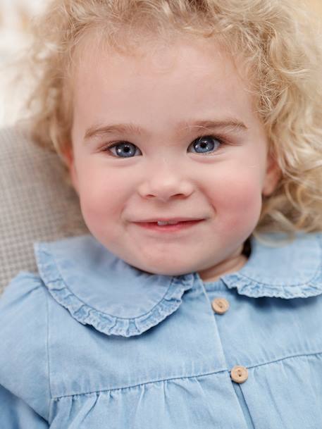 Blouse in Light Denim, for Babies bleached denim - vertbaudet enfant 
