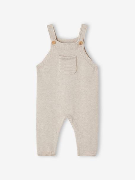 Knitted Dungarees for Babies marl beige - vertbaudet enfant 