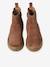 Leather Chelsea Boots with Elastic & Zip for Girls beige+camel+navy blue - vertbaudet enfant 