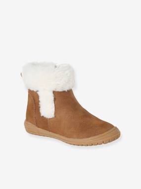 -Bottines enfant fille synthétique fourrées zippées