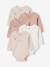 Pack of 5 'Heart' Long Sleeve, Organic Cotton Bodysuits with Front Opening for Babies pale pink - vertbaudet enfant 
