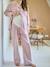 2-Piece Pyjamas in Striped Flannel & Hearts Motifs nude pink - vertbaudet enfant 