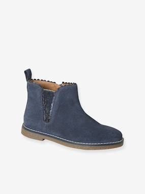 -Boots enfant fille cuir élastiquées et zippées