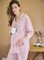 2-Piece Pyjamas in Striped Flannel & Hearts Motifs nude pink - vertbaudet enfant 