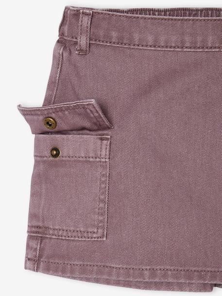 Skort with Cargo Pocket, for Girls mauve - vertbaudet enfant 