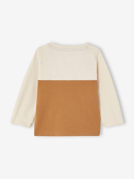 Colourblock Top in Organic Cotton for Babies pecan nut - vertbaudet enfant 