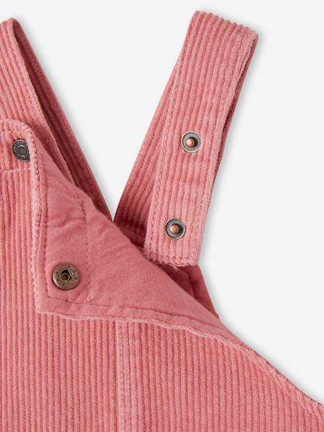 Corduroy Dungarees for Babies, Heart-Shaped Pockets dusky pink - vertbaudet enfant 