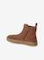 Leather Chelsea Boots with Elastic & Zip for Girls beige+camel+navy blue - vertbaudet enfant 