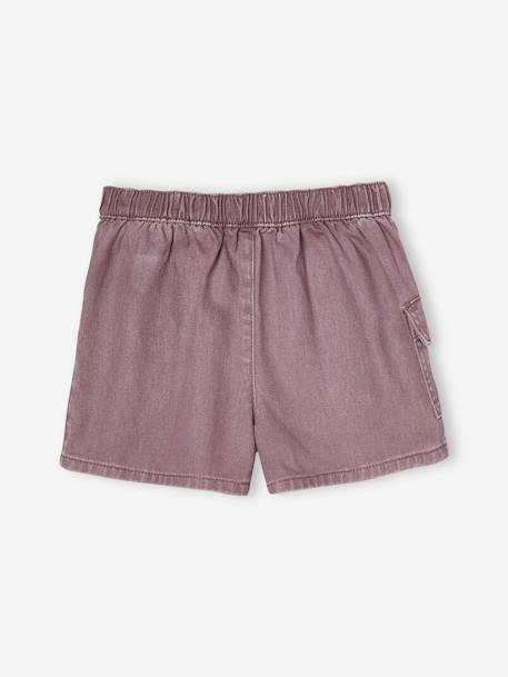 Skort with Cargo Pocket, for Girls mauve - vertbaudet enfant 