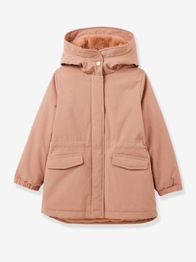 Parka fille doublée imitation fourrure  - vertbaudet enfant