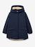 CYRILLUS faux fur lined parka for girls navy blue+rose - vertbaudet enfant 