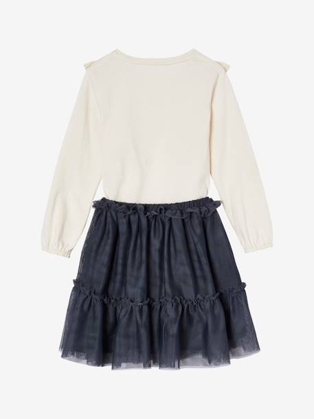 Ensemble t-shirt à volants et jupe en tulle fille anthracite - vertbaudet enfant 