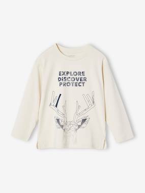 T-shirt motif cerf garçon manches longues - vertbaudet enfant Garçon-T-shirt motif cerf garçon manches longues