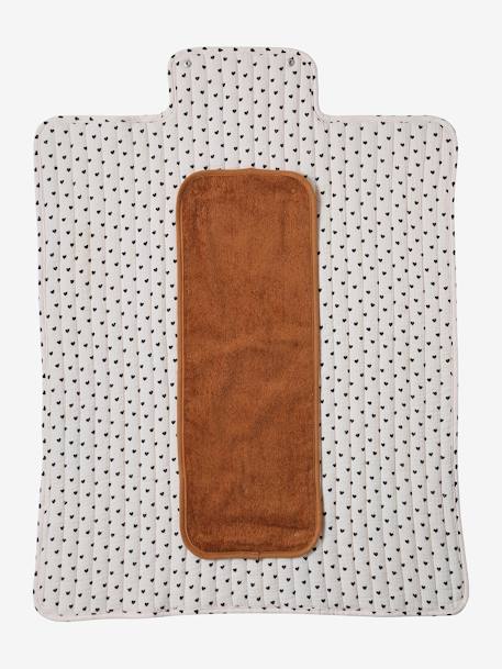 Tapis à langer de voyage blanc+écru+noisette - vertbaudet enfant 