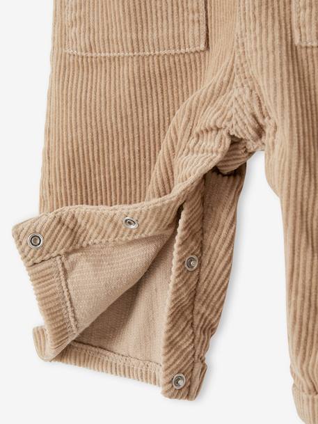 Corduroy Dungarees for Baby Boys taupe - vertbaudet enfant 