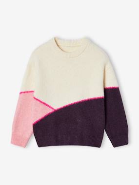 -Pull fille colorblock 