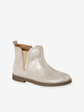 -Boots enfant fille cuir élastiquées et zippées