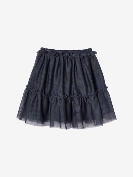 Ensemble t-shirt à volants et jupe en tulle fille anthracite - vertbaudet enfant 