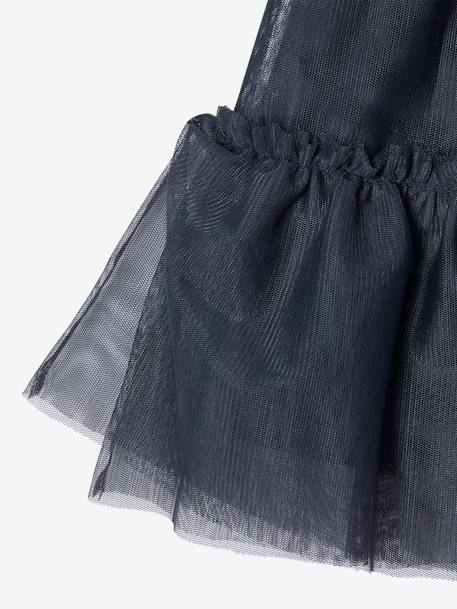 Ensemble t-shirt à volants et jupe en tulle fille anthracite - vertbaudet enfant 
