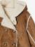 Shearling-Type Coat with Hood for Girls brown - vertbaudet enfant 