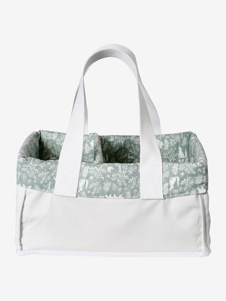 Panier de rangement 2 compartiments bleu grisé - vertbaudet enfant 