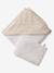 Cape de bain gaze de coton personnalisable + gant de toilette HYGGE beige imprimé - vertbaudet enfant 