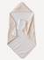 Cape de bain gaze de coton personnalisable + gant de toilette HYGGE beige imprimé - vertbaudet enfant 
