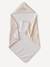 Cape de bain gaze de coton personnalisable + gant de toilette HYGGE beige imprimé - vertbaudet enfant 