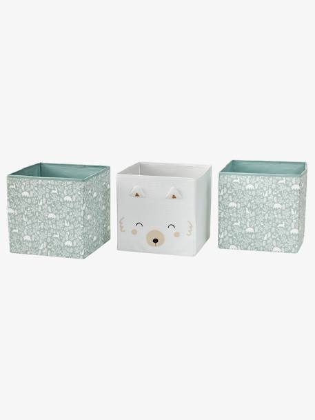 Set of 3 Storage Boxes, In the Woods sage green - vertbaudet enfant 