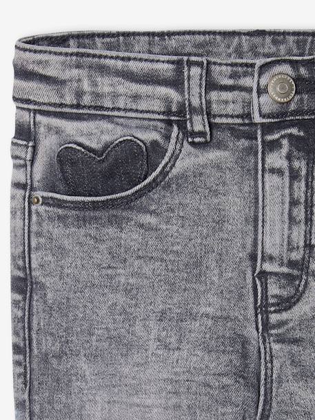 Jean fille slim morphologik tour de hanches fin bleu foncé+bleu moyen+denim bleached+denim gris+gris - vertbaudet enfant 