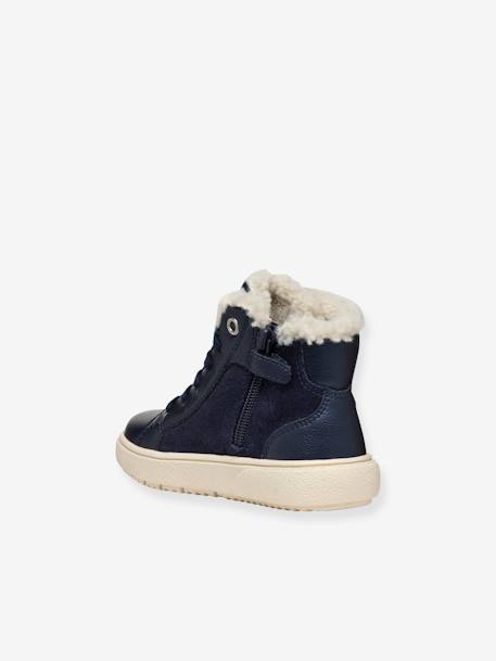 J Theleven Girl GEOX®  fur-lined high-top sneakers navy blue - vertbaudet enfant 
