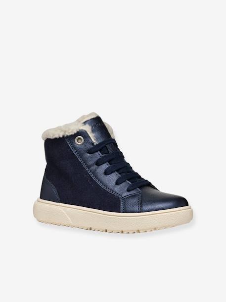 J Theleven Girl GEOX®  fur-lined high-top sneakers navy blue - vertbaudet enfant 