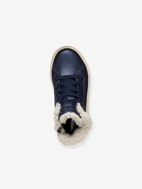 J Theleven Girl GEOX®  fur-lined high-top sneakers navy blue - vertbaudet enfant 