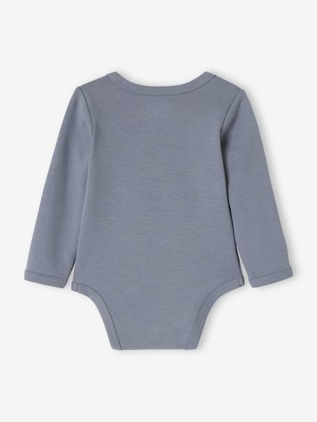 Lot 5 bodies manches longues bébé ouverture US en coton bio bleu - vertbaudet enfant 