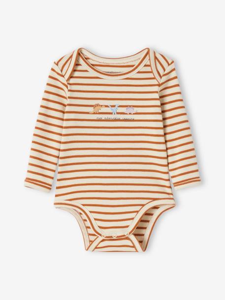 Pack of 3 Long Sleeve Bodysuits in Organic Cotton, with Cutaway Shoulders, for Babies blue - vertbaudet enfant 