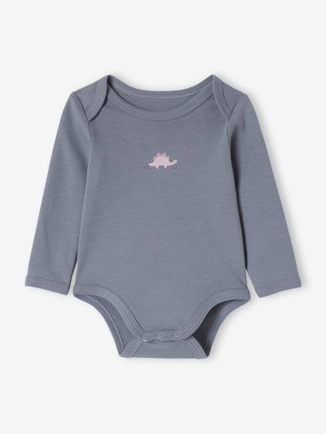 Pack of 3 Long Sleeve Bodysuits in Organic Cotton, with Cutaway Shoulders, for Babies blue - vertbaudet enfant 