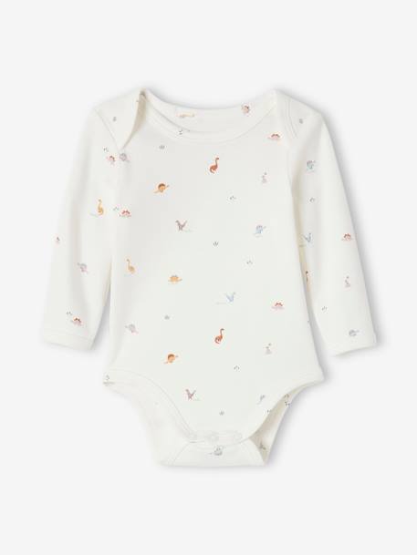 Pack of 3 Long Sleeve Bodysuits in Organic Cotton, with Cutaway Shoulders, for Babies blue - vertbaudet enfant 