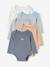 Pack of 3 Long Sleeve Bodysuits in Organic Cotton, with Cutaway Shoulders, for Babies blue - vertbaudet enfant 