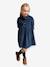 CYRILLUS velvet robe bordeaux red+navy blue - vertbaudet enfant 