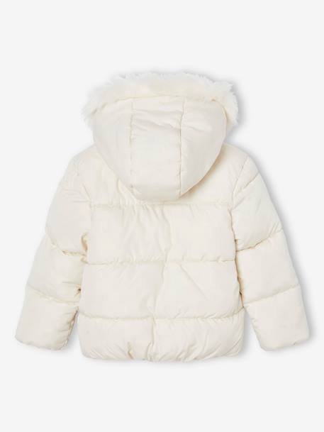 Jacket with Magic Motifs, Sherpa Lining, for Girls vanilla - vertbaudet enfant 