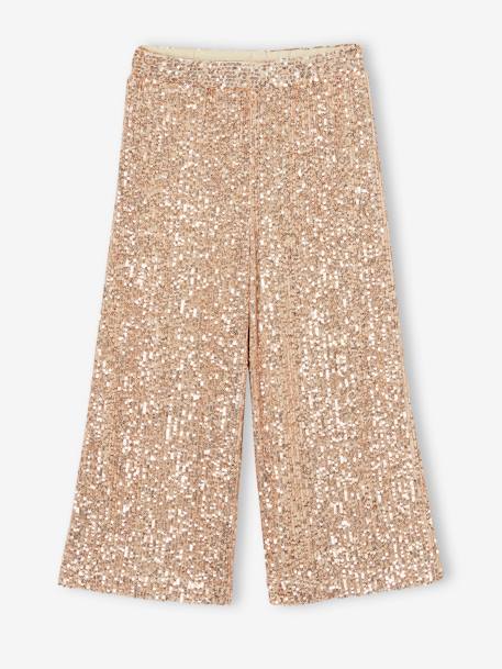 Pantalon large à sequins Noël fille or - vertbaudet enfant 