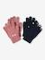 Lot 2 paires de gants magiques fille marine+marl beige - vertbaudet enfant 
